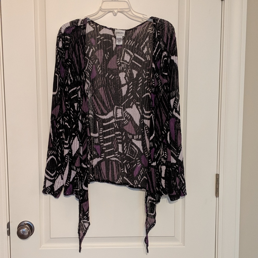 Chico's Open Patterned Cardigan